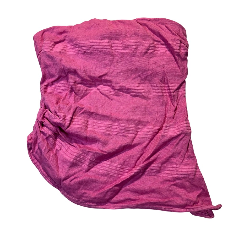 Free People Tube Top Women Small Pink Boho‎ Asymmetrical Side Button Strapless